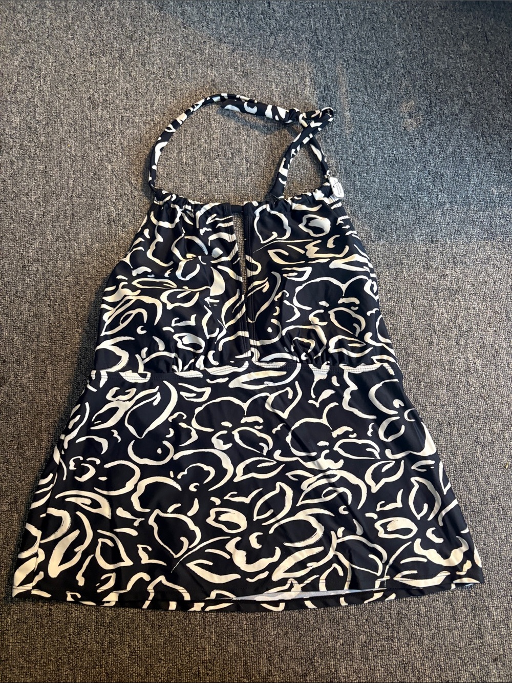 NOBO Black and White Patterned Tankini Top